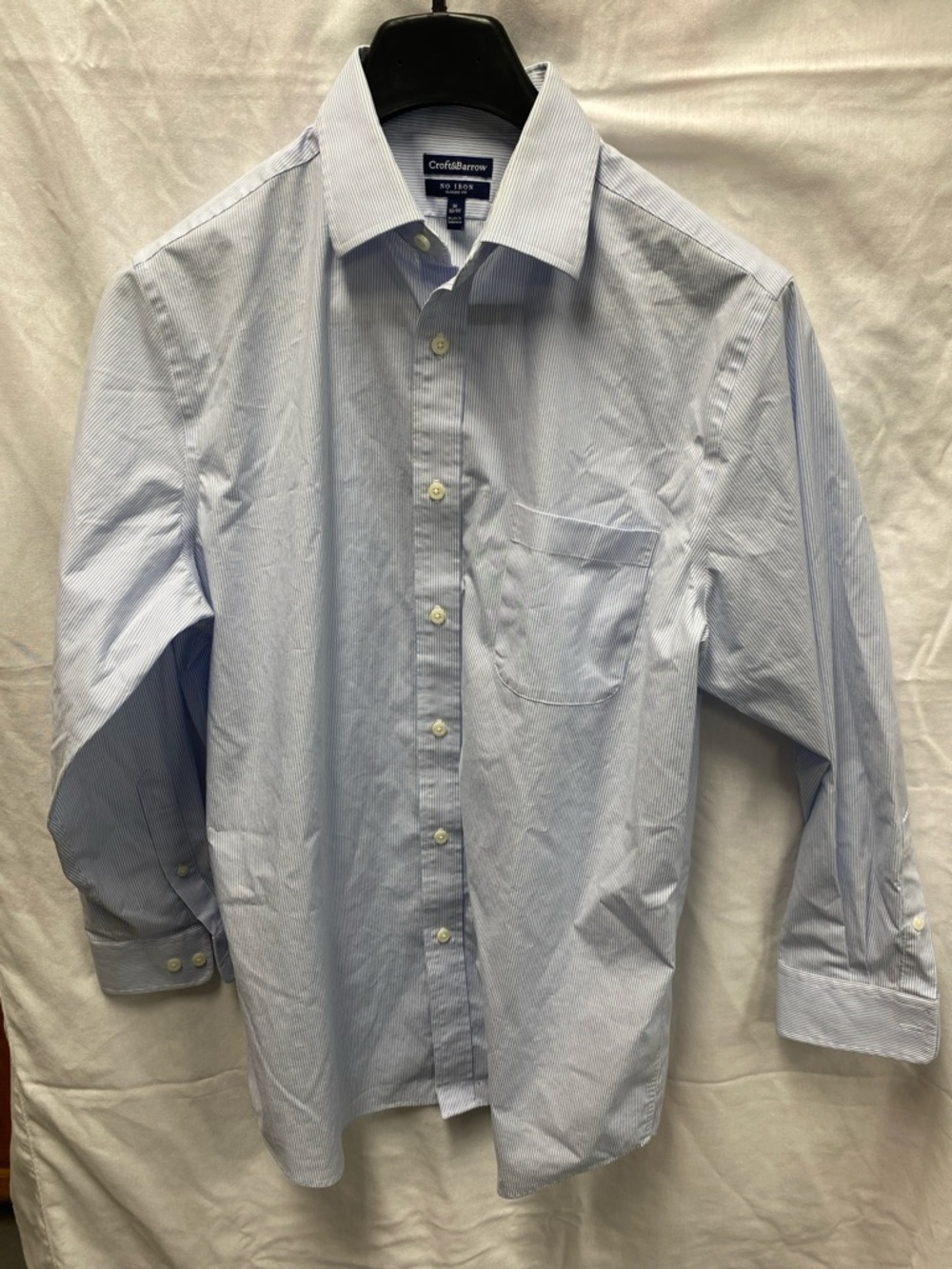 croft & barrow Light Blue Micro-Stripe Dress Shirt